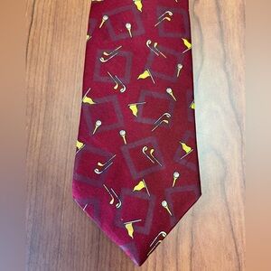 Cacharel Silk Necktie Golf Print Made in Italy Vintage Mens Tie WPL 13303